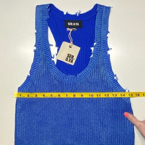 NWT | SER.O.YA | YONIT DRESS | Royal Blue Coated | XS - Picture 9 of 14